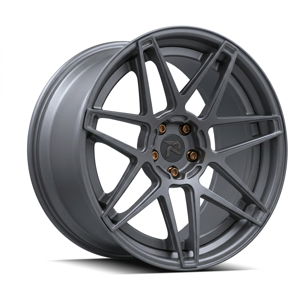 RZR XCVIII forged wheel — Matte Anthracite / Bronze Hardware