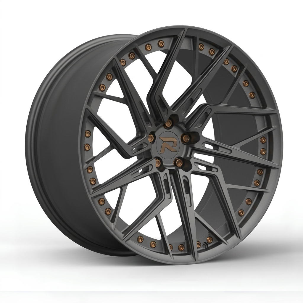 RZR CLIV forged wheel — Matte Anthracite / Bronze Hardware
