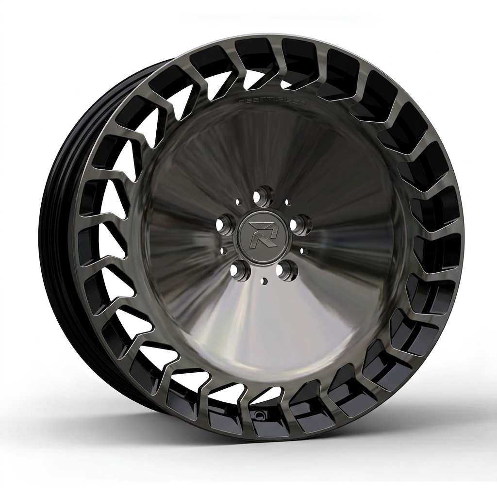 RZR CCIII forged wheel — Smoked Chrome / Gloss Black