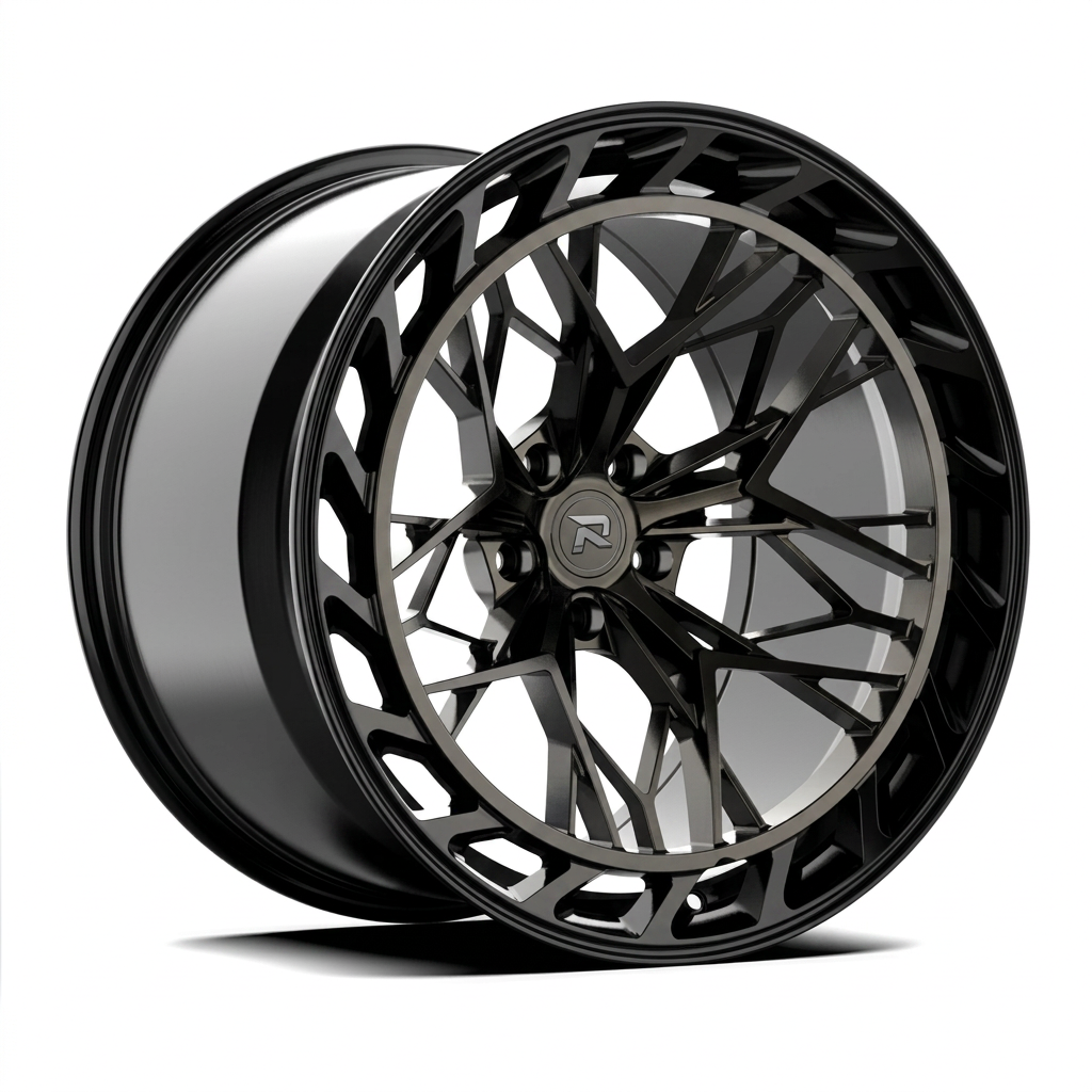 RZR CLXIX forged wheel — Smoked Chrome / Gloss Black