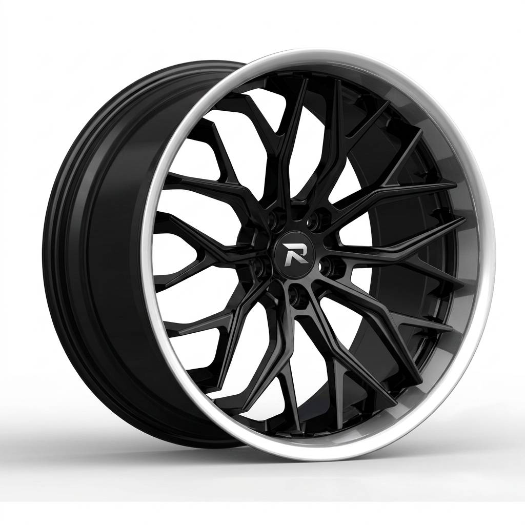 RZR CXCVI forged wheel — Gloss Black / Polished Lip