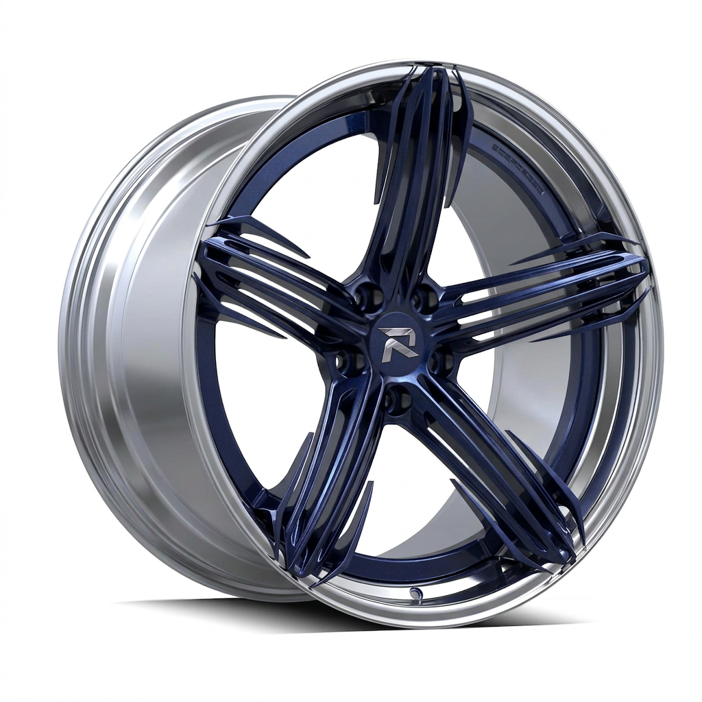 RZR CIV forged wheel — Midnight Blue Pearl / Polished Lip
