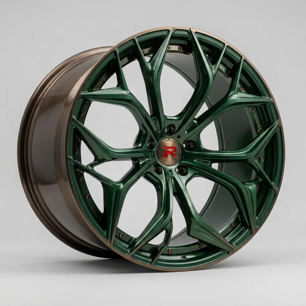 RZR XIX forged wheel — British Racing Green / Bronze Lip