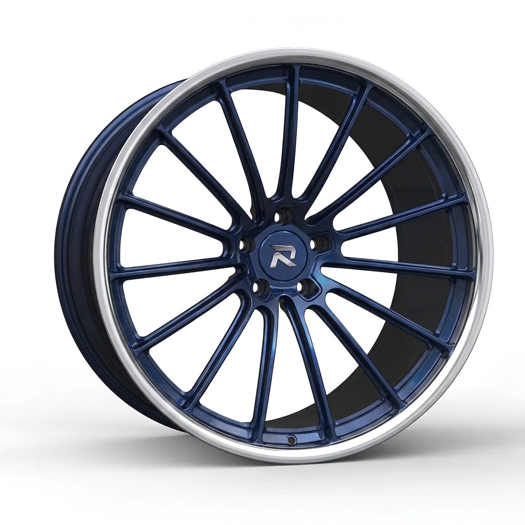 RZR CXCIV forged wheel — Midnight Blue Pearl / Polished Lip