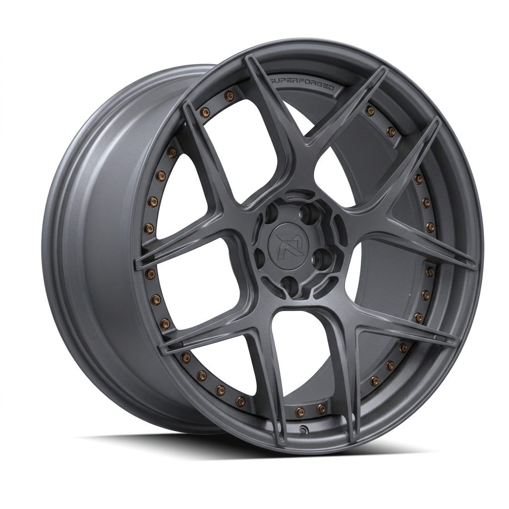 RZR CVIII forged wheel — Matte Anthracite / Bronze Hardware