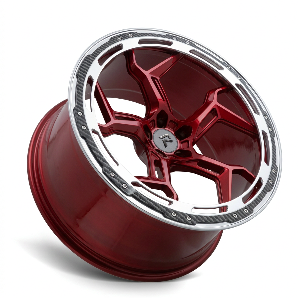 RZR LXXXVIII forged wheel — Candy Red / Polished Lip