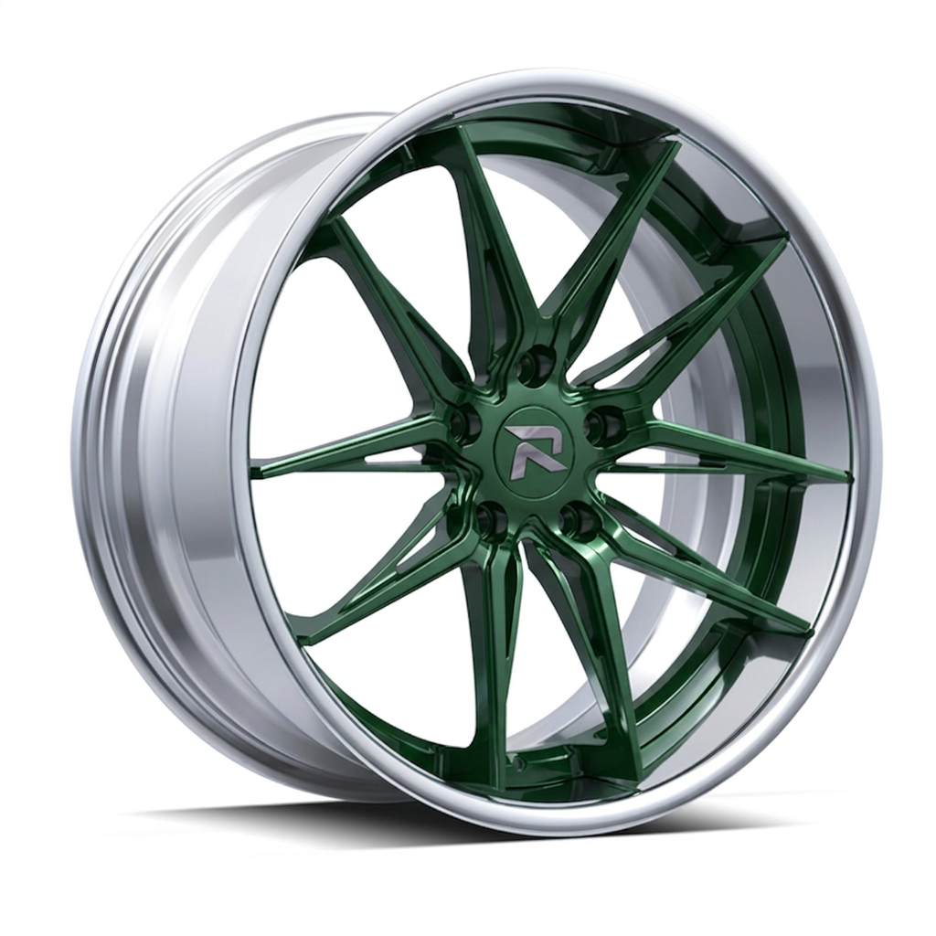 RZR C forged wheel — British Racing Green / Polished Lip