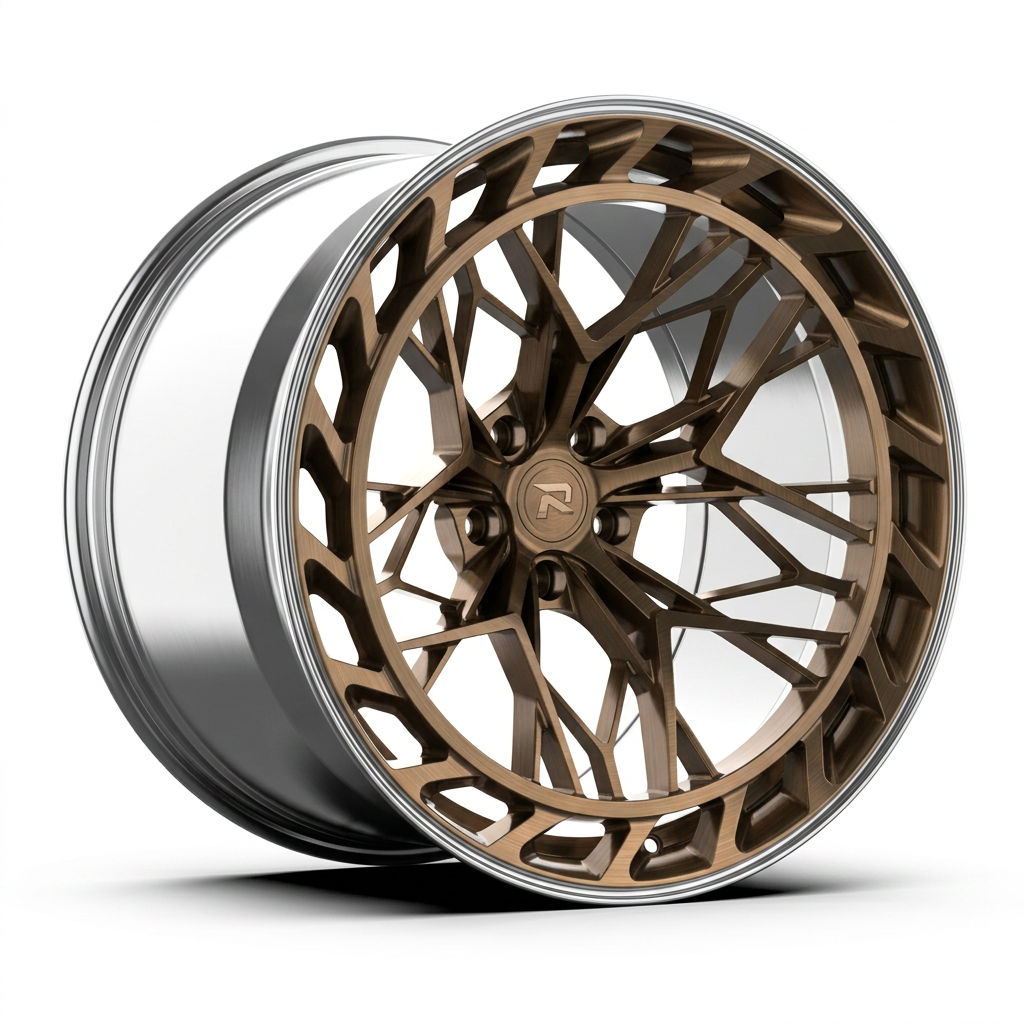 RZR CLXIX forged wheel — Brushed Bronze / Polished Lip