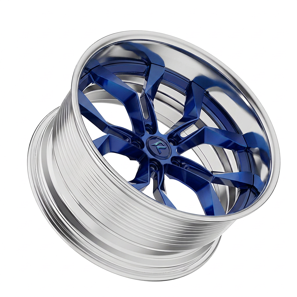 RZR LIX forged wheel — Candy Blue / Polished Lip