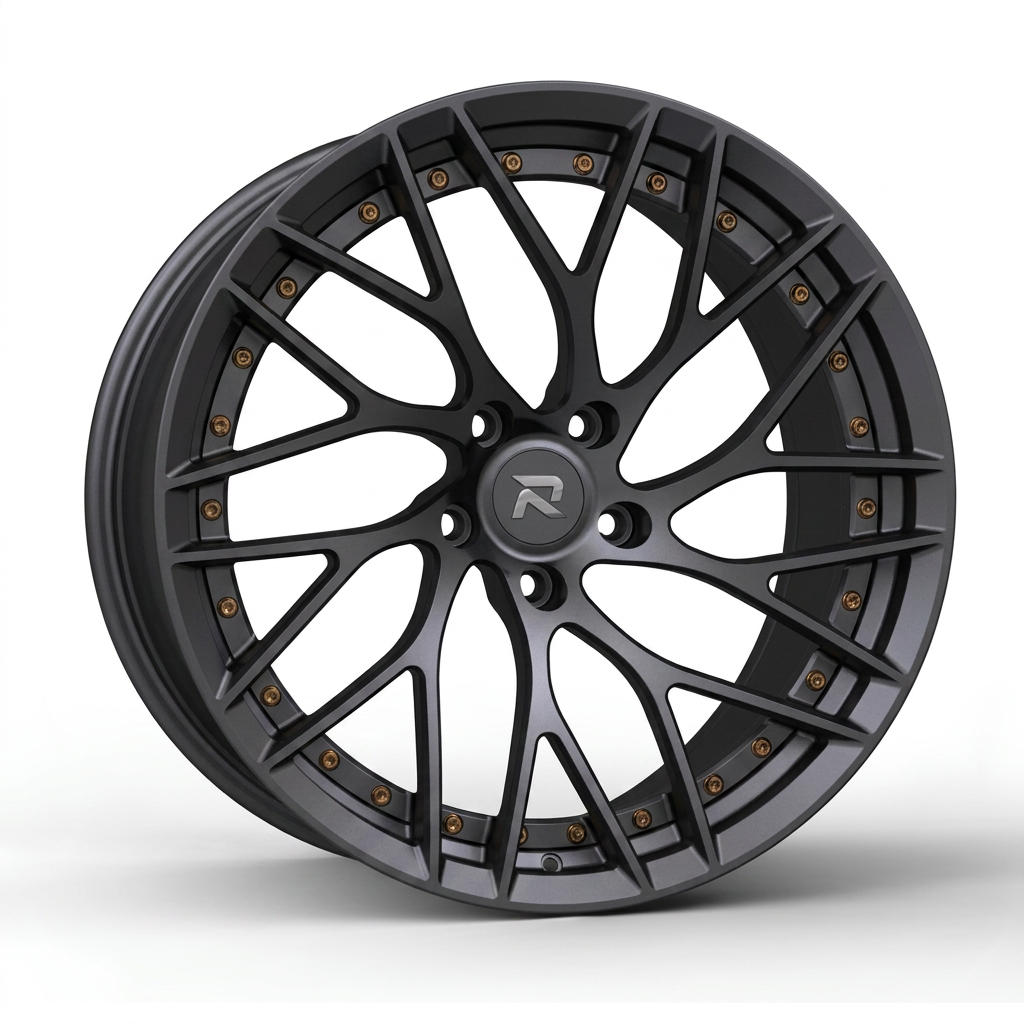 RZR CXIV forged wheel — Matte Anthracite / Bronze Hardware