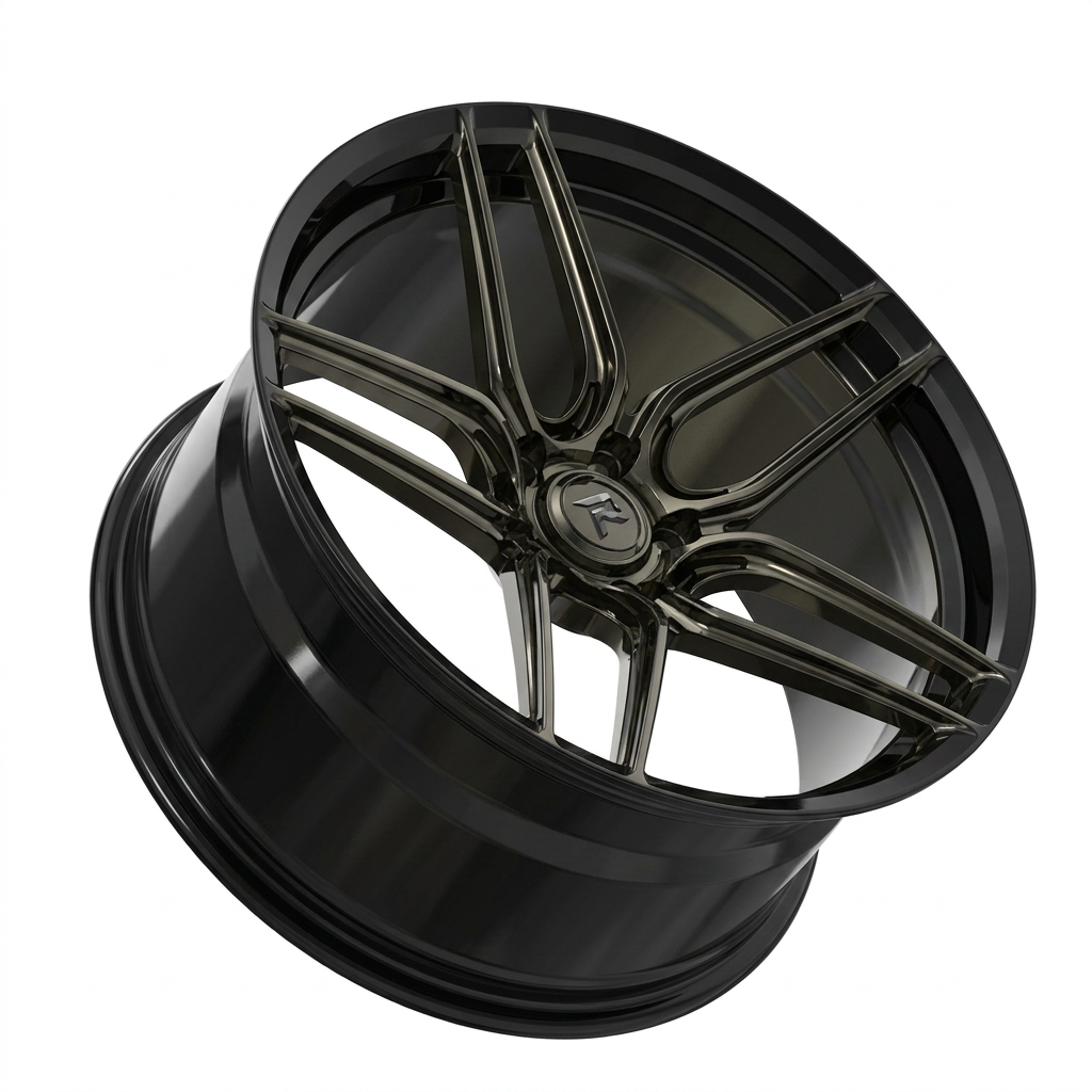 RZR XCI forged wheel — Smoked Chrome / Gloss Black