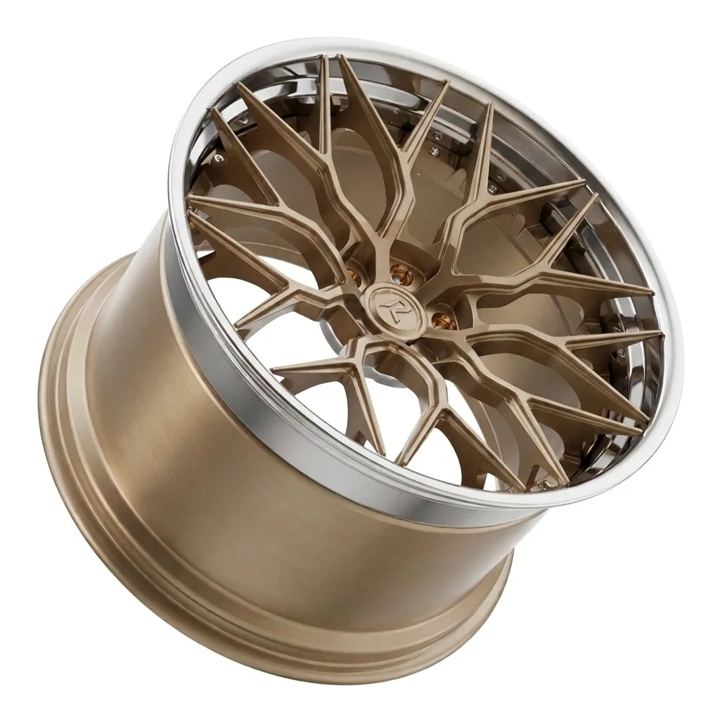 RZR I forged wheel — Brushed Bronze / Polished Lip