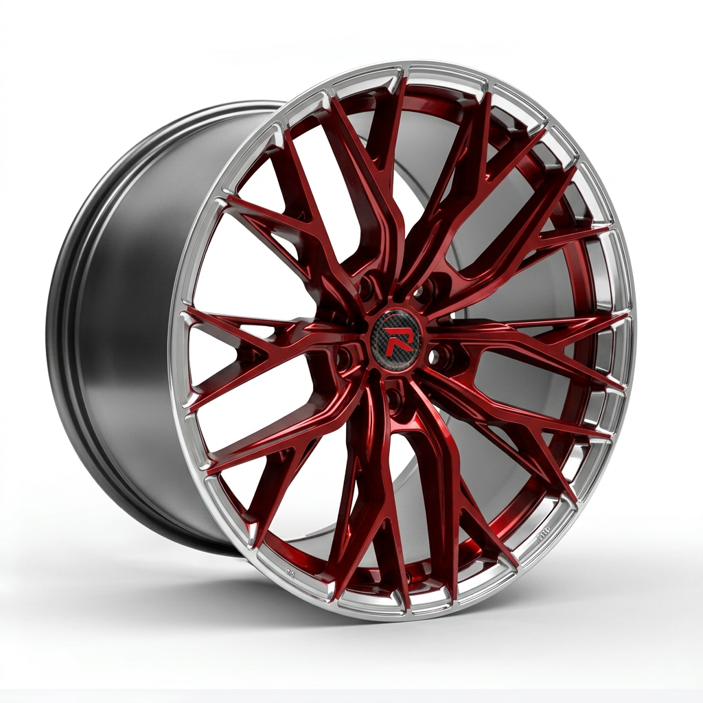 RZR CLV forged wheel — Candy Red / Polished Lip