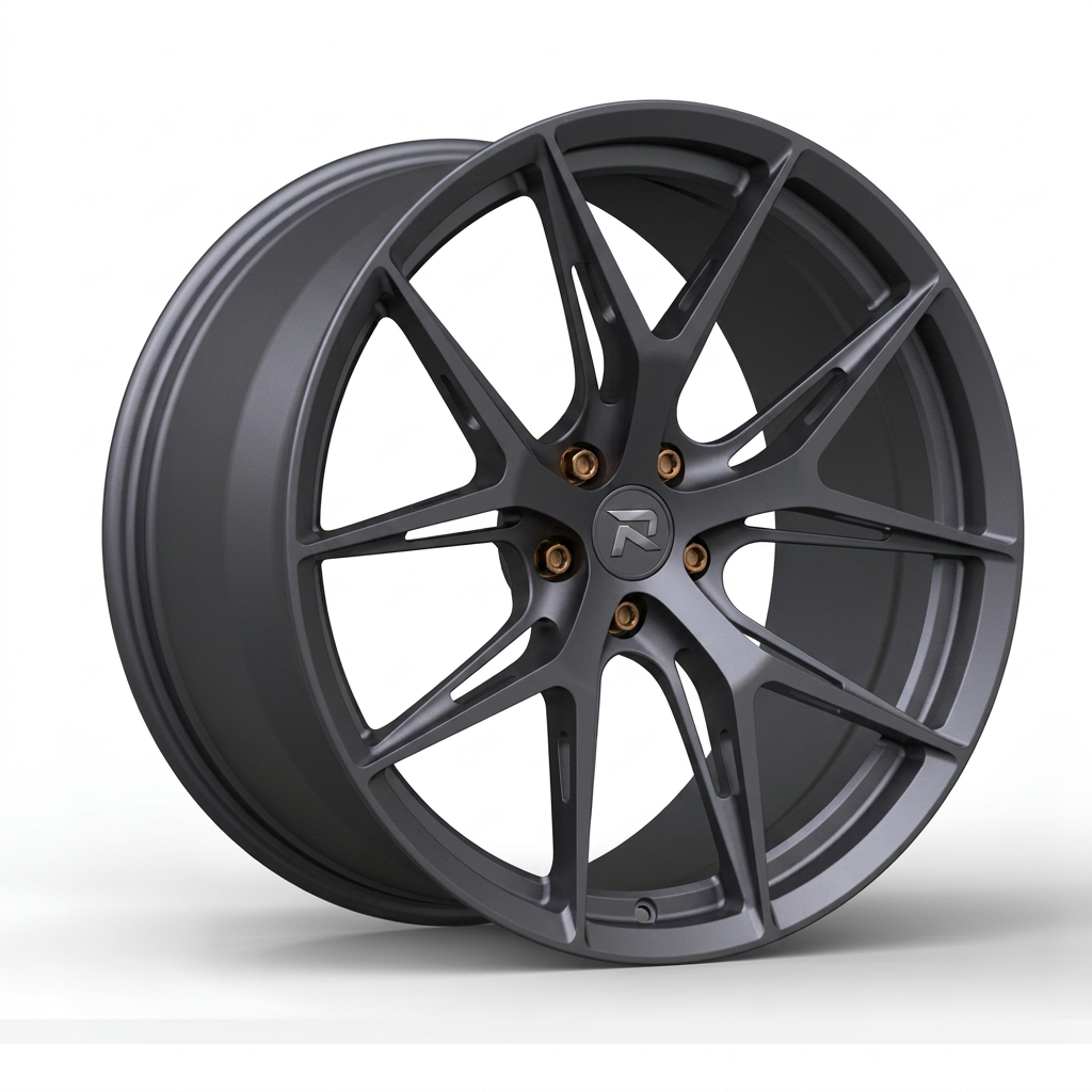 RZR CXCVII forged wheel — Matte Anthracite / Bronze Hardware