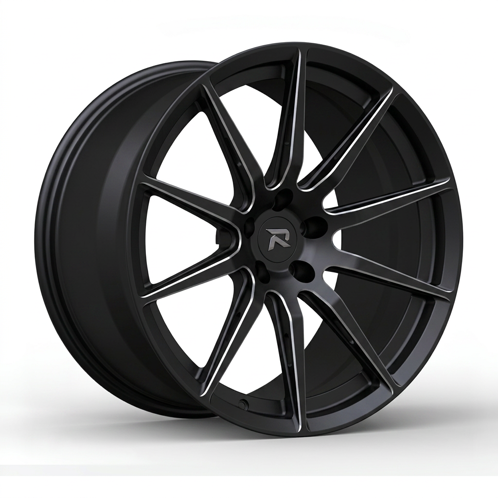 RZR CXCVIII forged wheel — Matte Black / Milled Edges