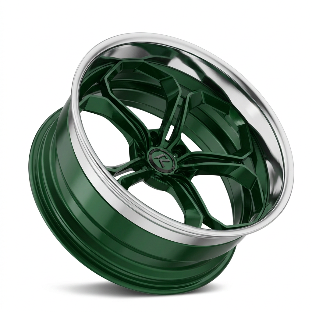 RZR LXIV forged wheel — British Racing Green / Polished Lip