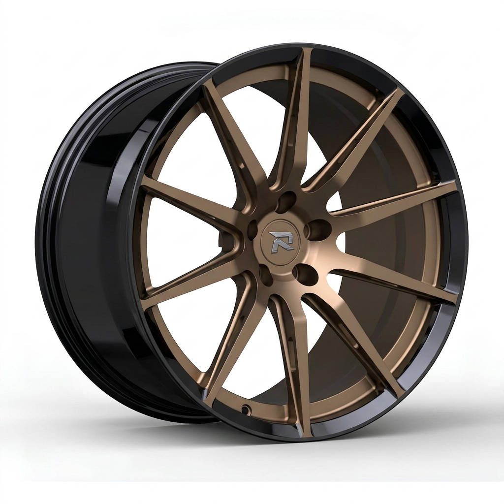 RZR CXCVIII forged wheel — Satin Bronze / Gloss Black Lip