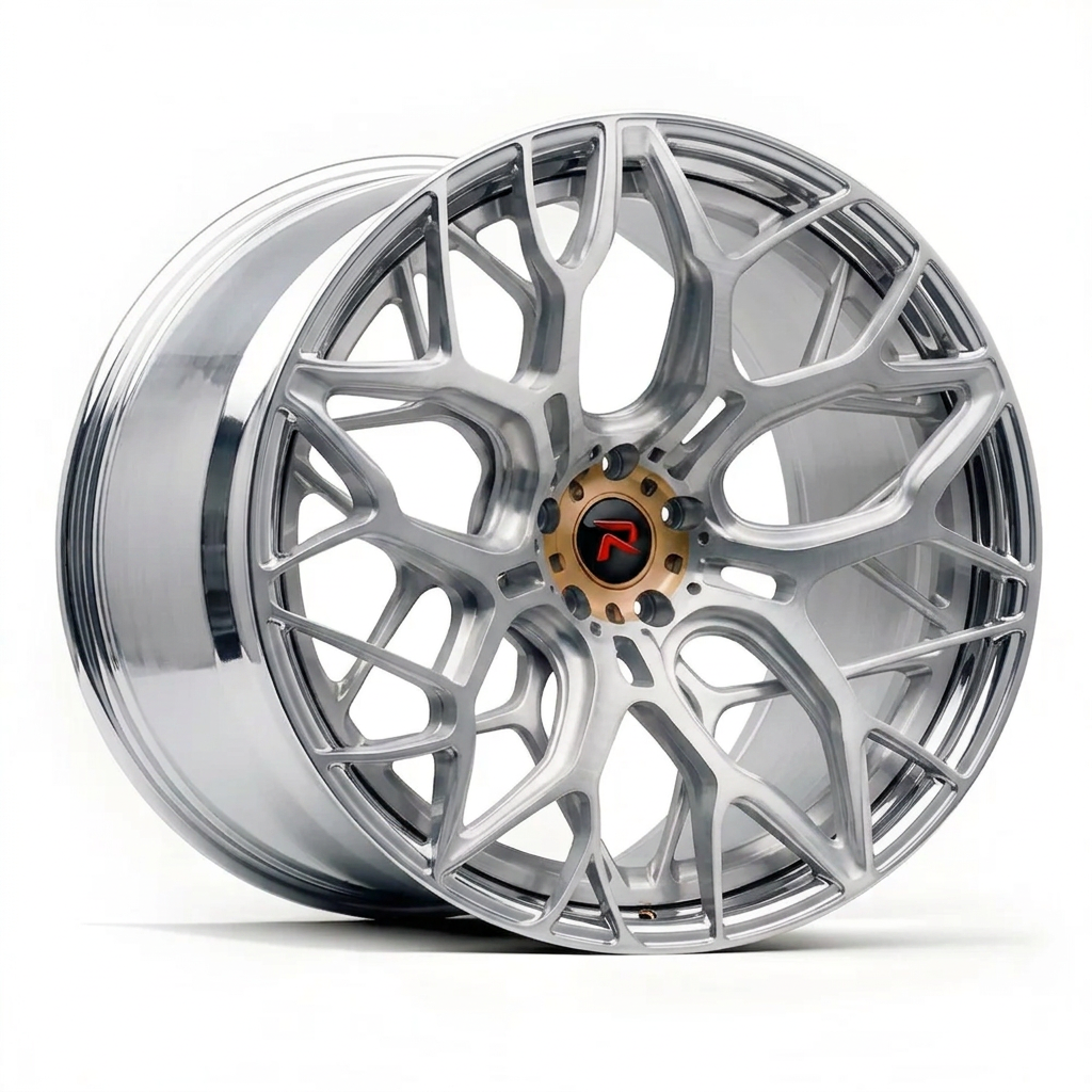 RZR XLIII forged wheel — Brushed Silver / Polished Lip