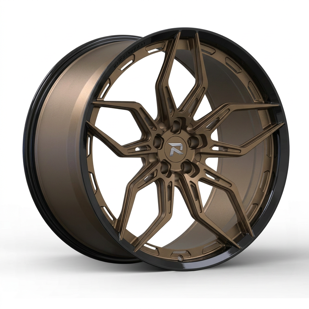 RZR CL forged wheel — Satin Bronze / Gloss Black Lip