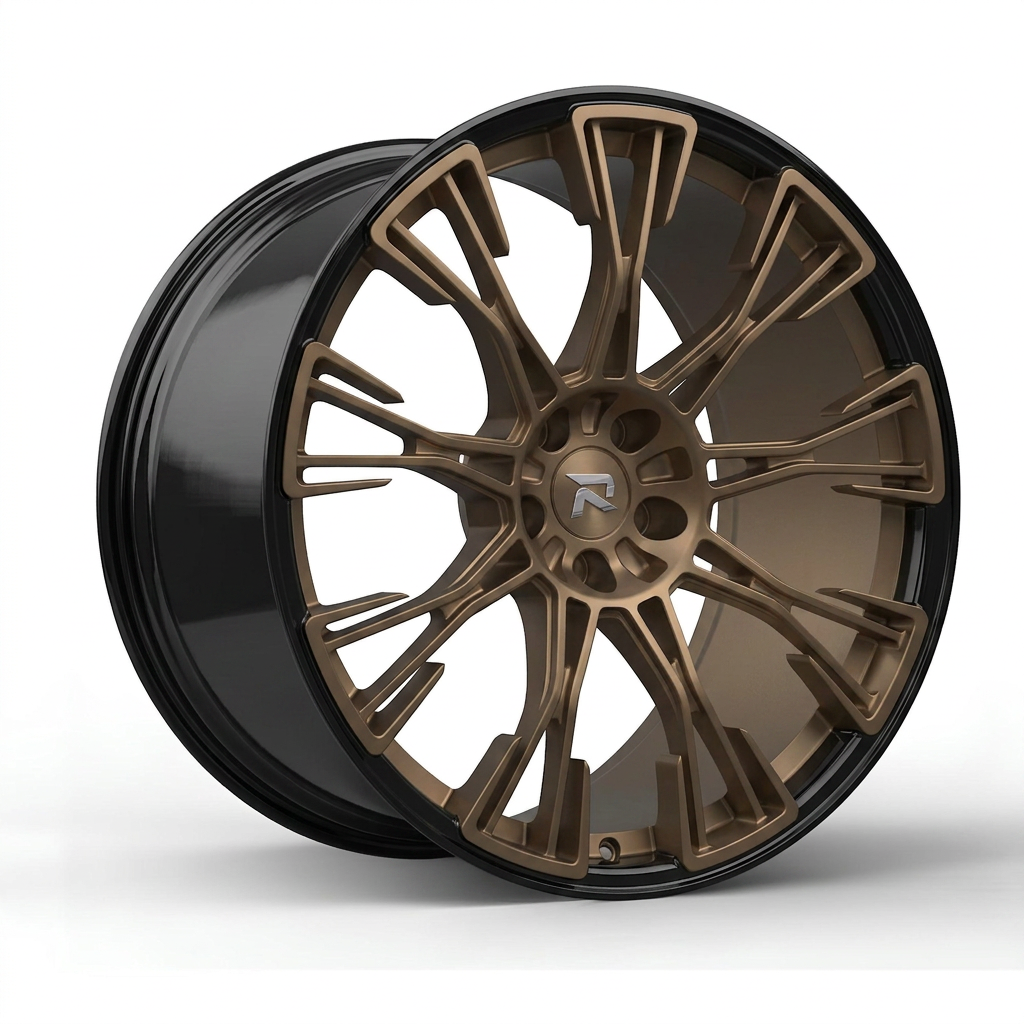 RZR CLXXX forged wheel — Satin Bronze / Gloss Black Lip
