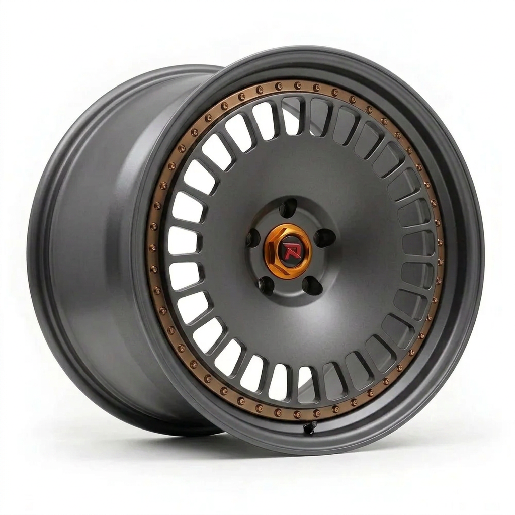 RZR XLI forged wheel — Matte Anthracite / Bronze Hardware