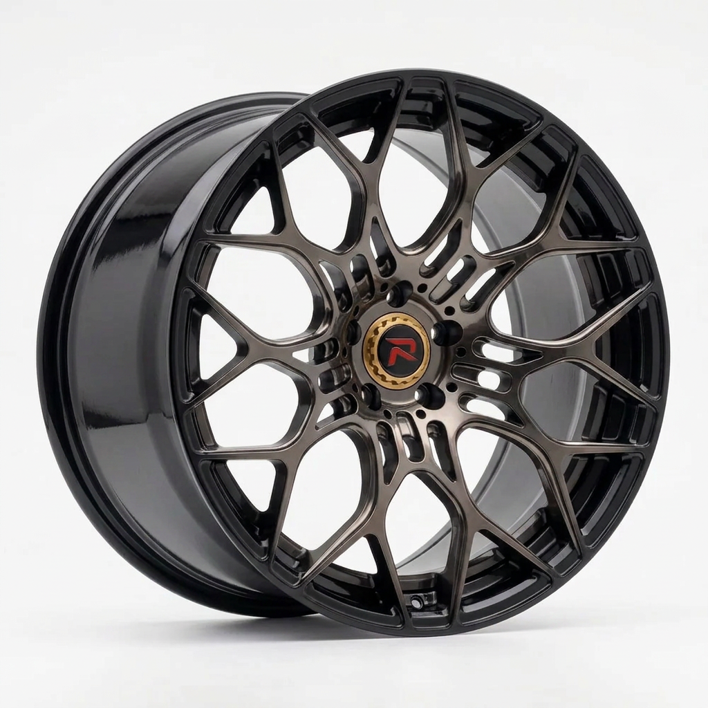 RZR XLV forged wheel — Smoked Chrome / Gloss Black