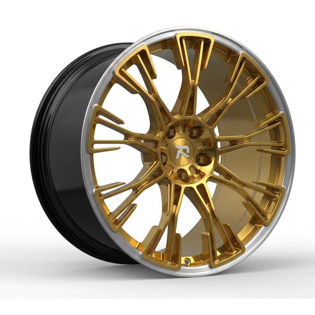 RZR CLXXX forged wheel — Gloss Gold / Machined Lip