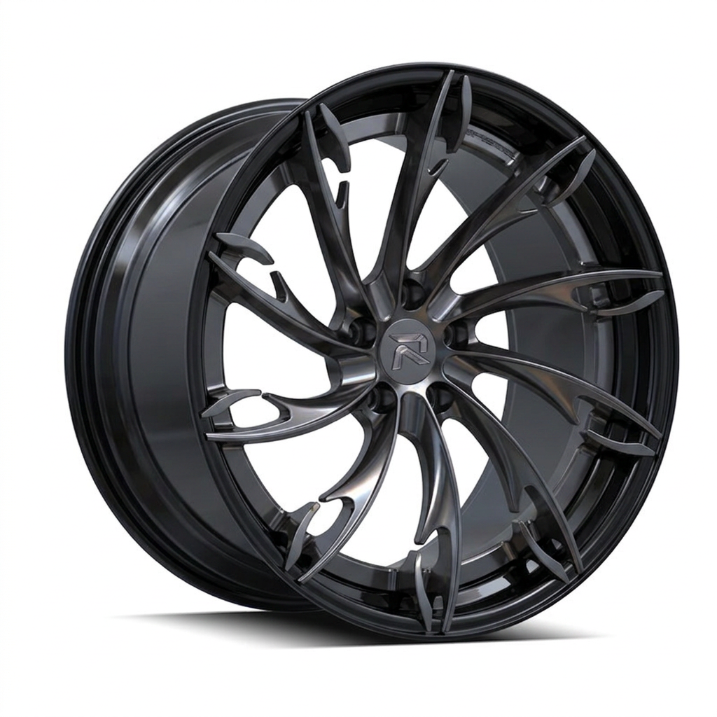 RZR CV forged wheel — Smoked Chrome / Gloss Black