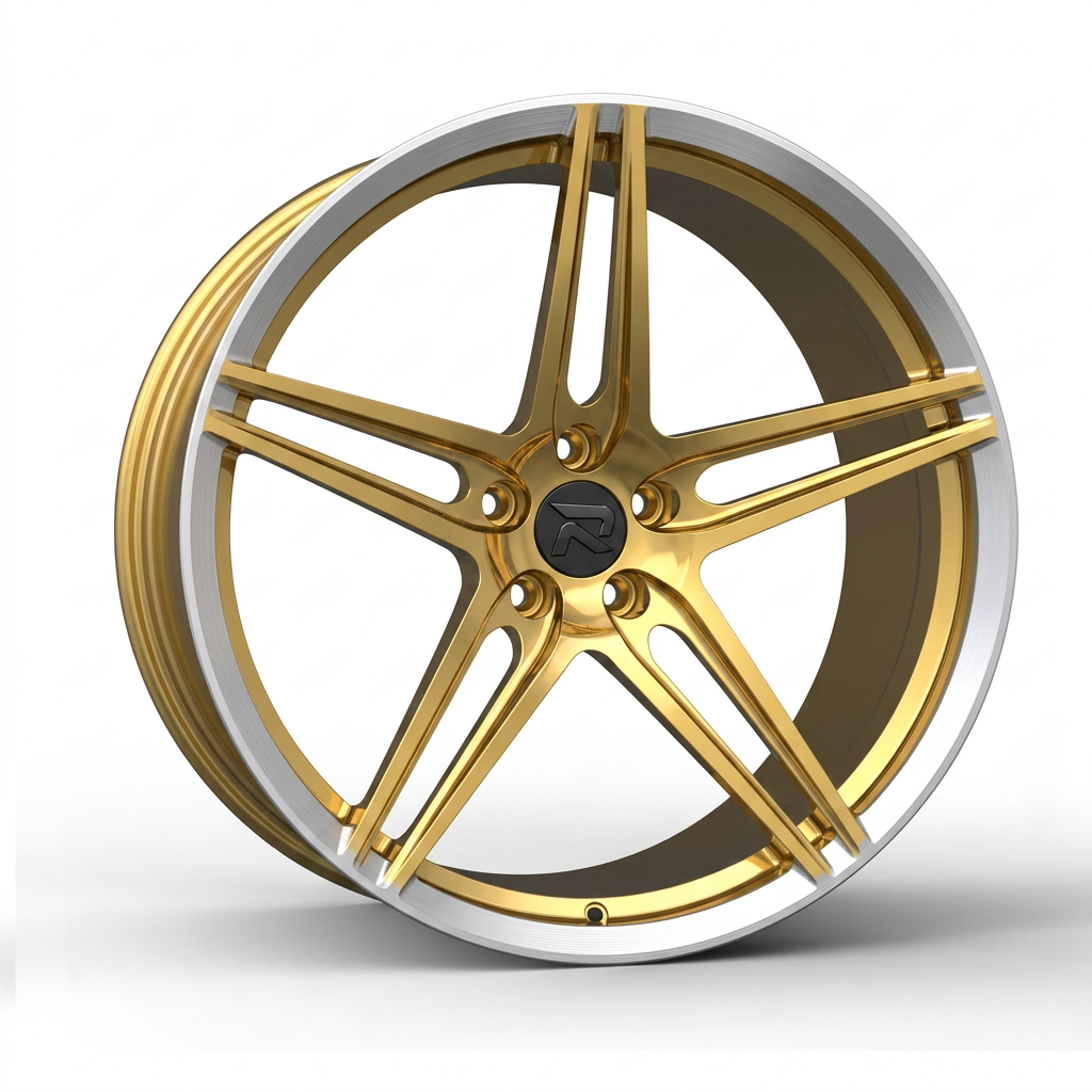 RZR CXXVII forged wheel — Gloss Gold / Machined Lip