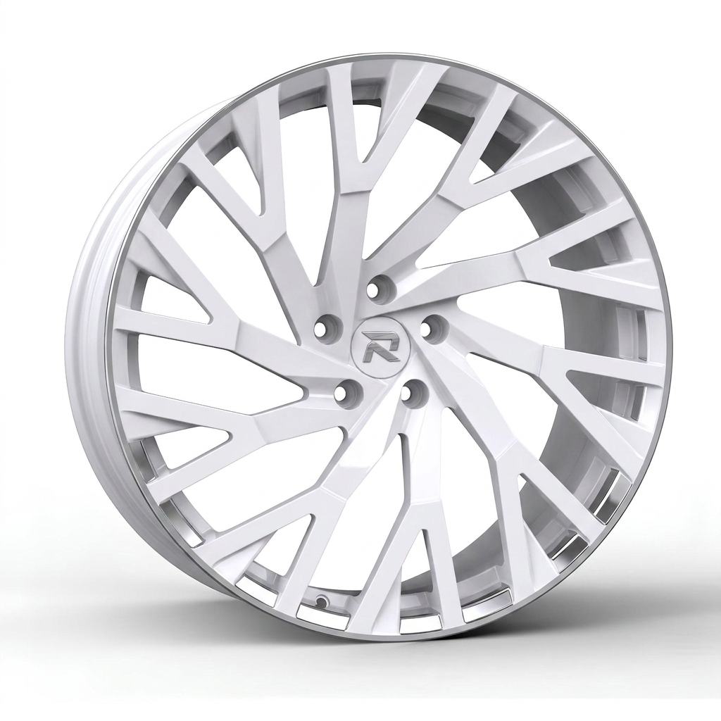 RZR CCV forged wheel — Gloss White / Polished Lip