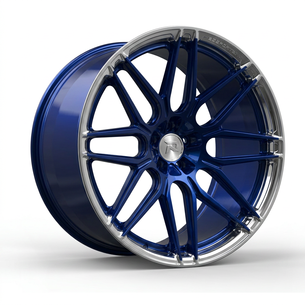 RZR CXVIII forged wheel — Candy Blue / Polished Lip