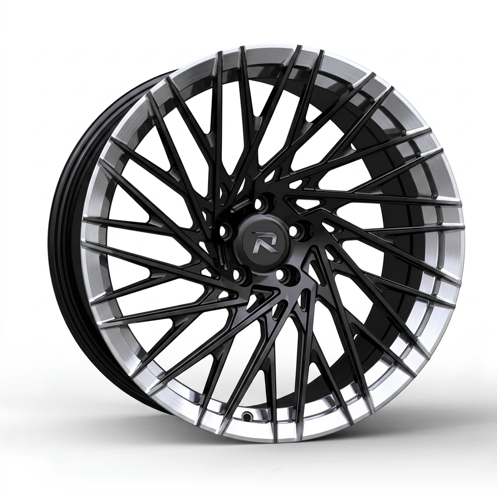 RZR CXCV forged wheel — Gloss Black / Polished Lip