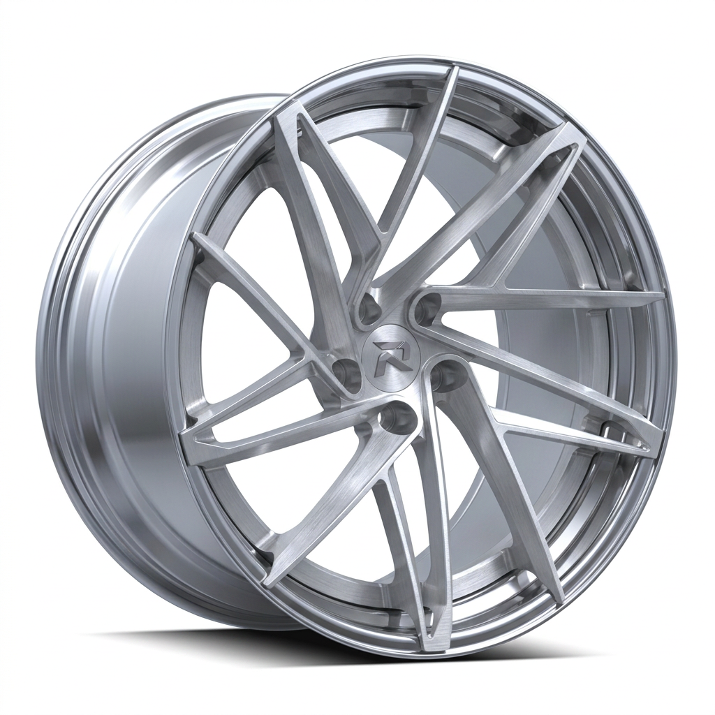 RZR CII forged wheel — Brushed Silver / Polished Lip