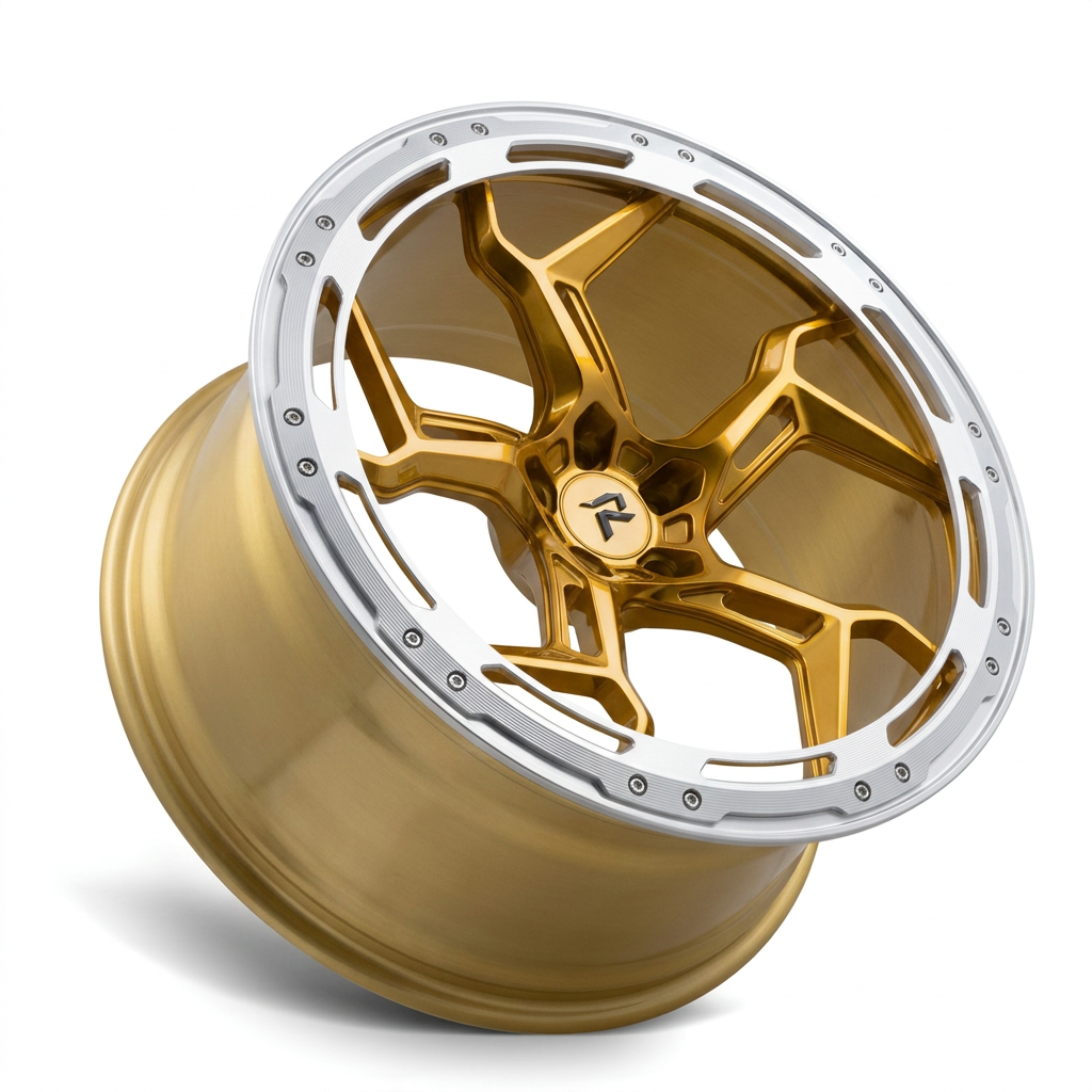 RZR LXXXVIII forged wheel — Gloss Gold / Machined Lip