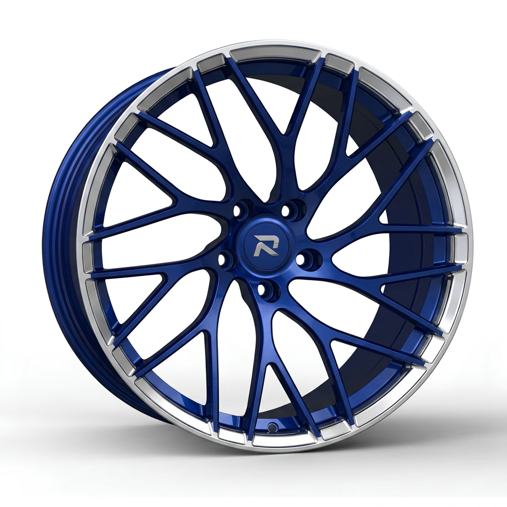 RZR CXIV forged wheel — Candy Blue / Polished Lip