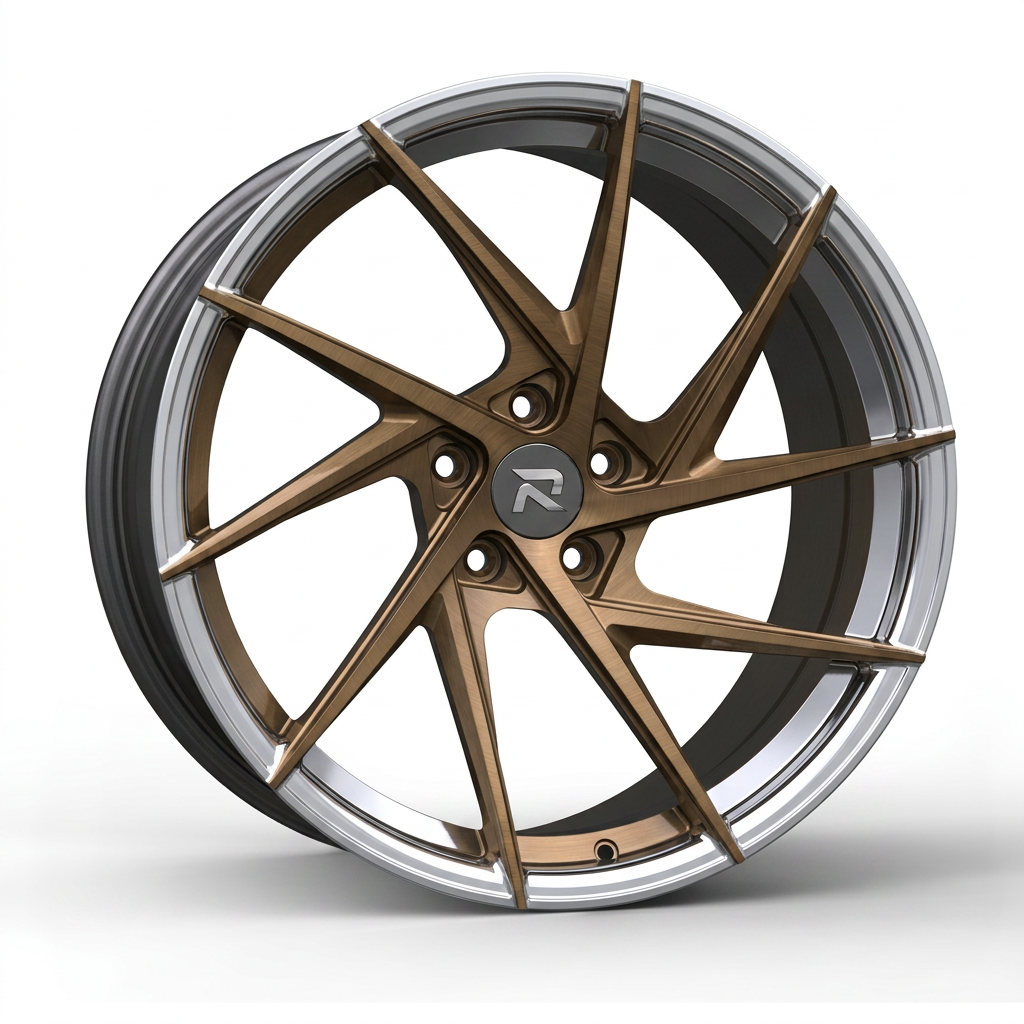 RZR CXI forged wheel — Brushed Bronze / Polished Lip