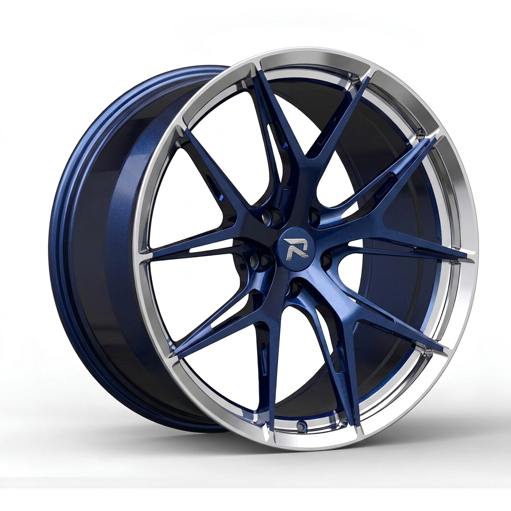 RZR CXCVII forged wheel — Midnight Blue Pearl / Polished Lip