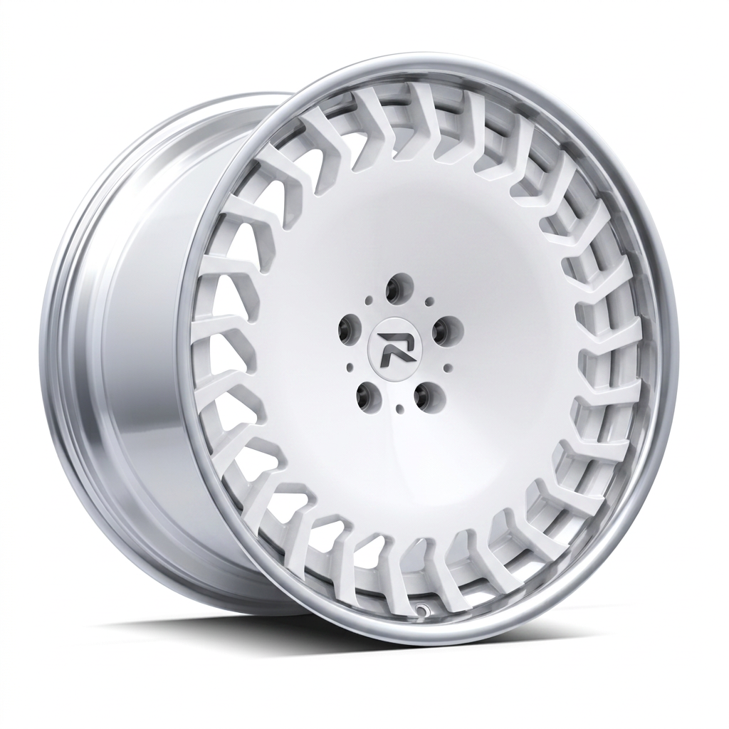 RZR CX forged wheel — Gloss White / Polished Lip