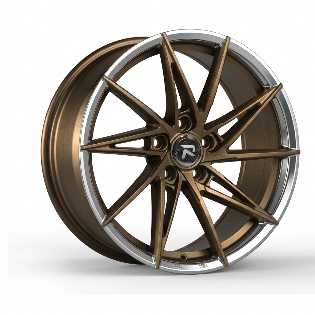 RZR CLXXXI forged wheel — Brushed Bronze / Polished Lip