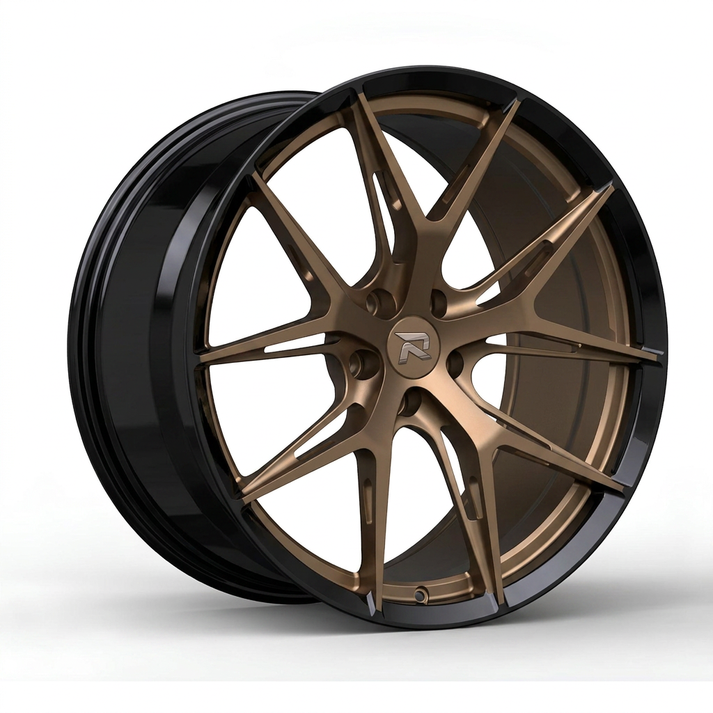 RZR CXCVII forged wheel — Satin Bronze / Gloss Black Lip