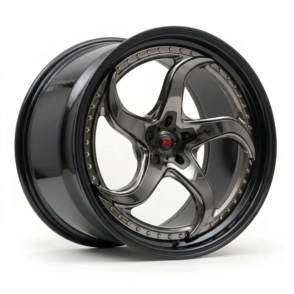 RZR XXVII forged wheel — Smoked Chrome / Gloss Black