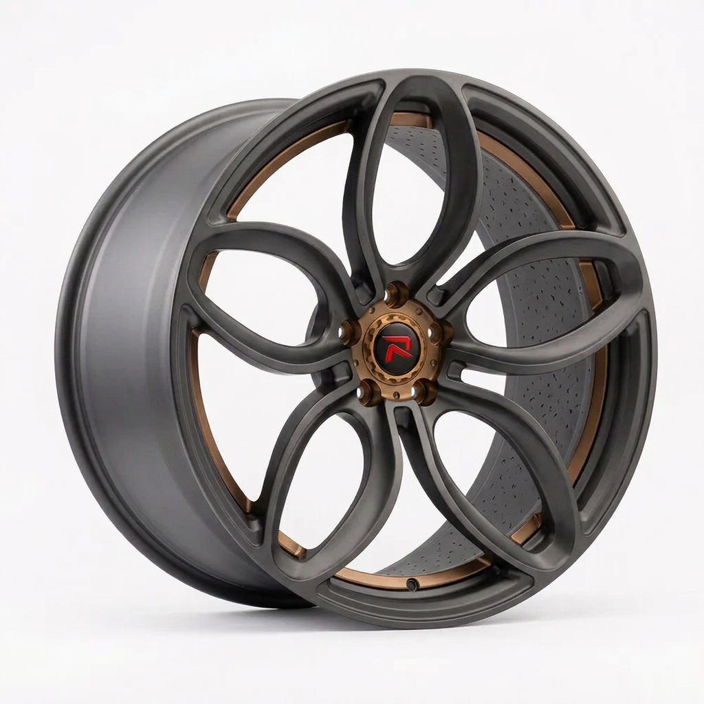 RZR XLVIII forged wheel — Matte Anthracite / Bronze Hardware