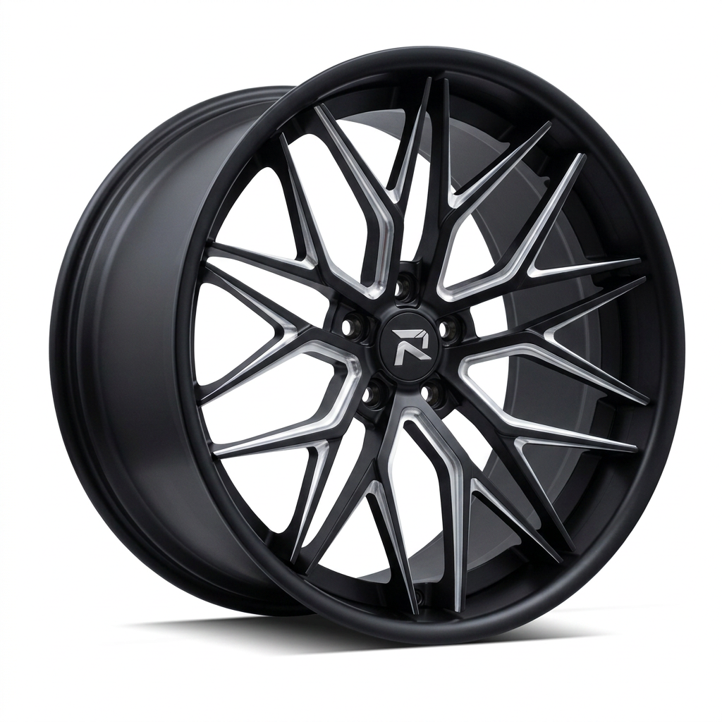 RZR XCV forged wheel — Matte Black / Milled Edges