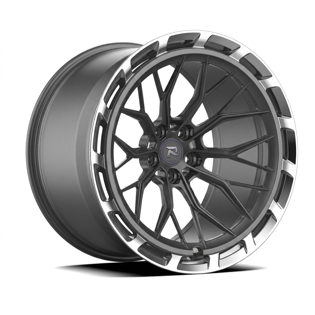 RZR CXLVIII forged wheel — Frozen Grey Matte / Polished Lip
