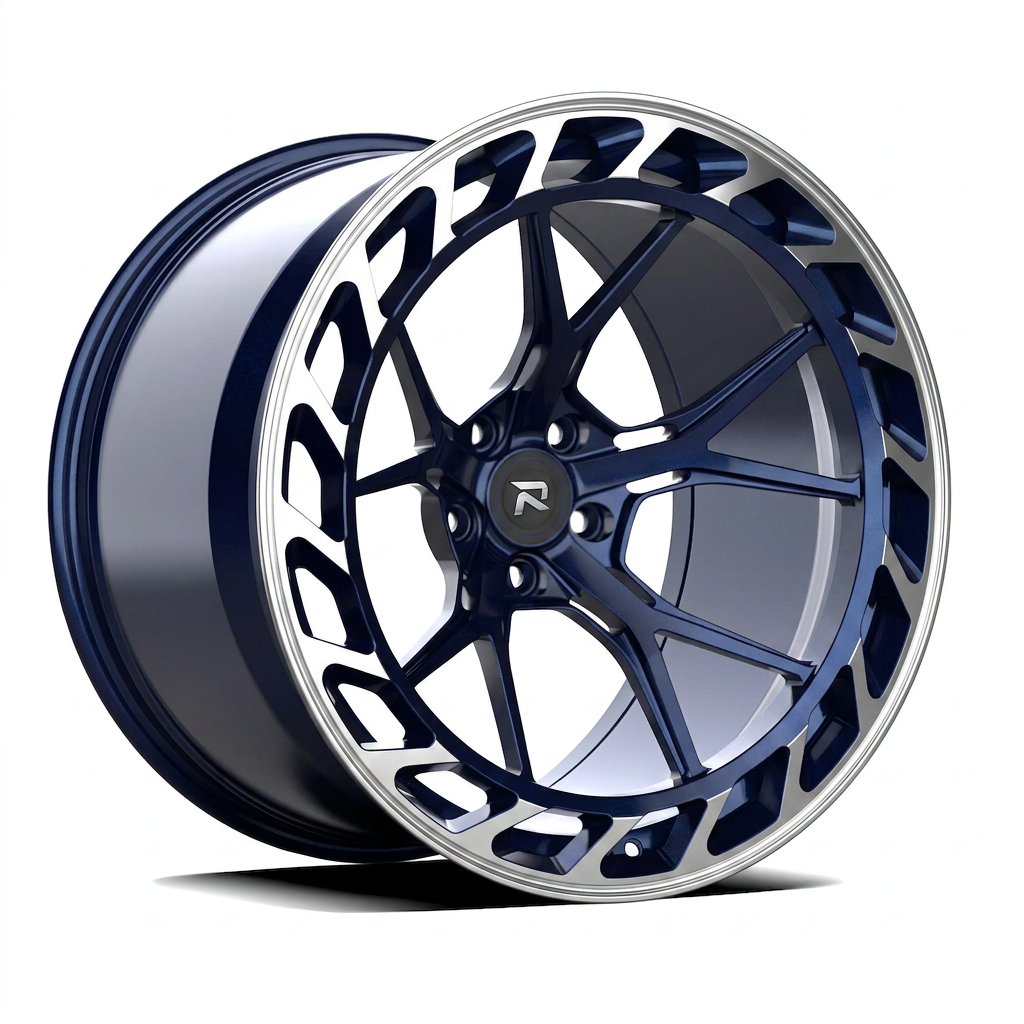 RZR CLXXXV forged wheel — Midnight Blue Pearl / Polished Lip