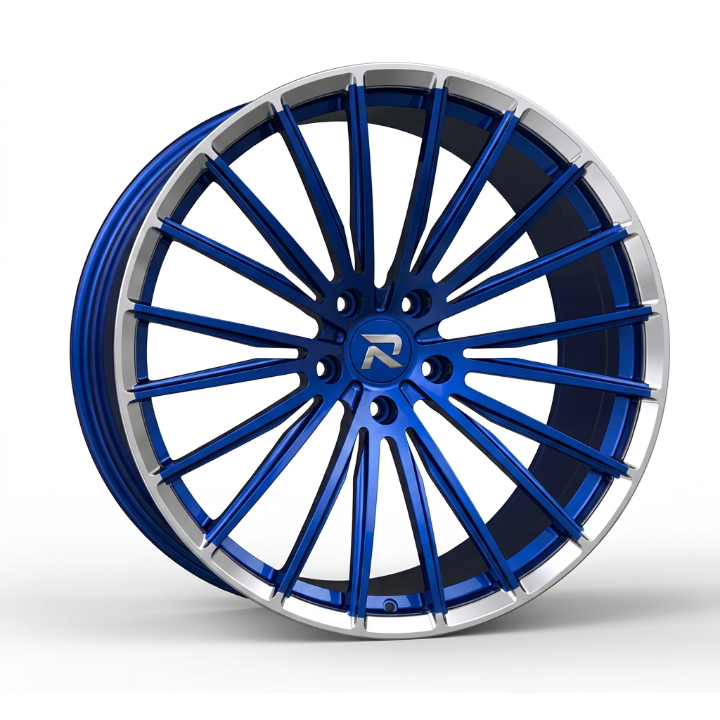 RZR CXXX forged wheel — Candy Blue / Polished Lip