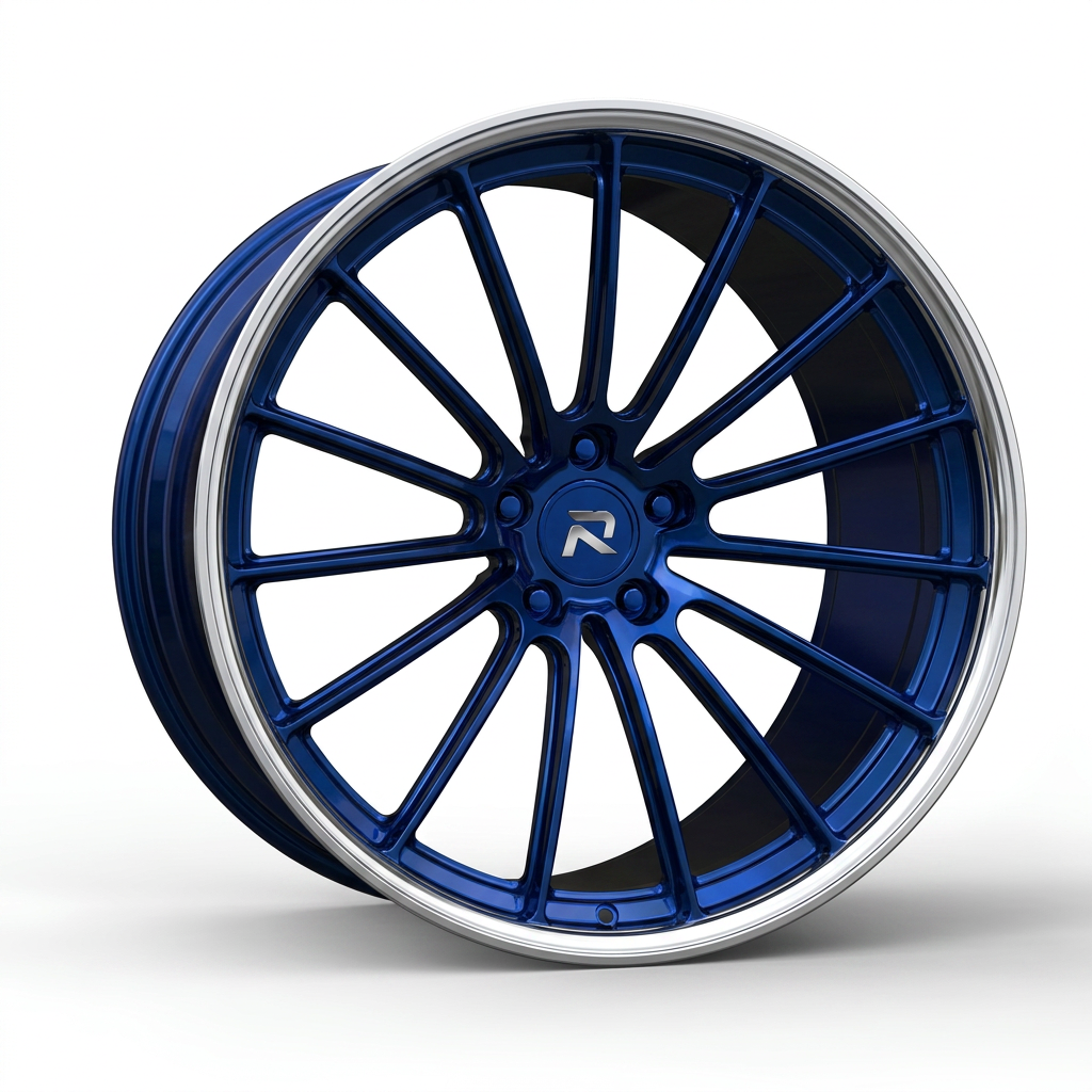 RZR CXCIV forged wheel — Candy Blue / Polished Lip