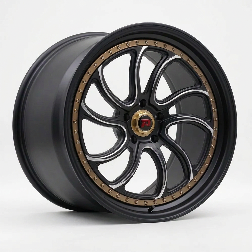 RZR XXXV forged wheel — Matte Black / Milled Edges