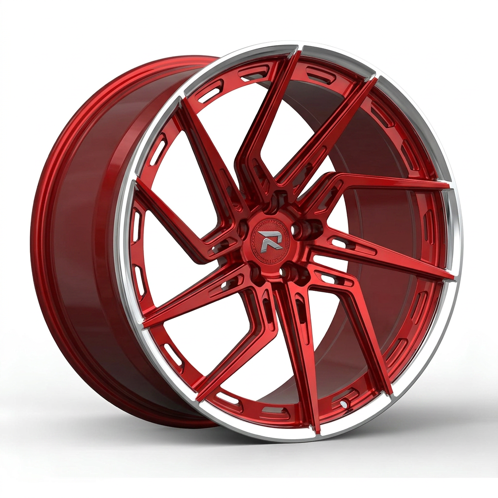 RZR CC forged wheel — Candy Red / Polished Lip