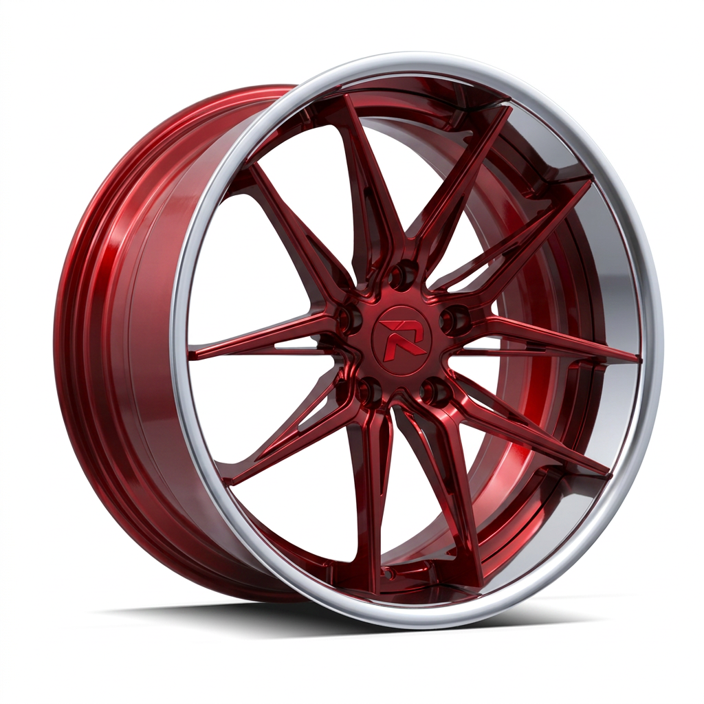 RZR C forged wheel — Candy Red / Polished Lip